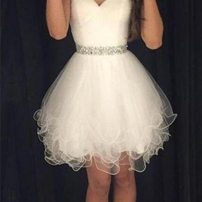 Short Charming Homecoming Dress, Organza Homecoming Dress, Sweetheart Prom Dress.Tulle Cocktail Dress
