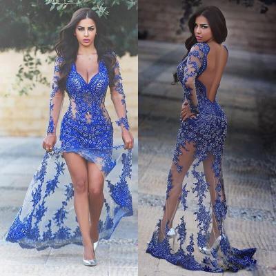 New Design Royal Blue Long Prom Dresses,Real Sexy See Through Evening Dresses,Lace Beaded Prom Dress,Prom Dress 