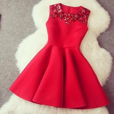 Sparkly Short Red Homecoming Dresses,Simple Cheap Homecoming Dress,Modest Cocktail Dresses,Pretty Graduation Dresses