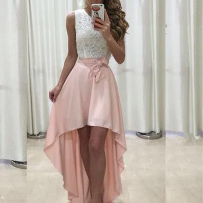 High Low Homecoming Dress,Party Dress