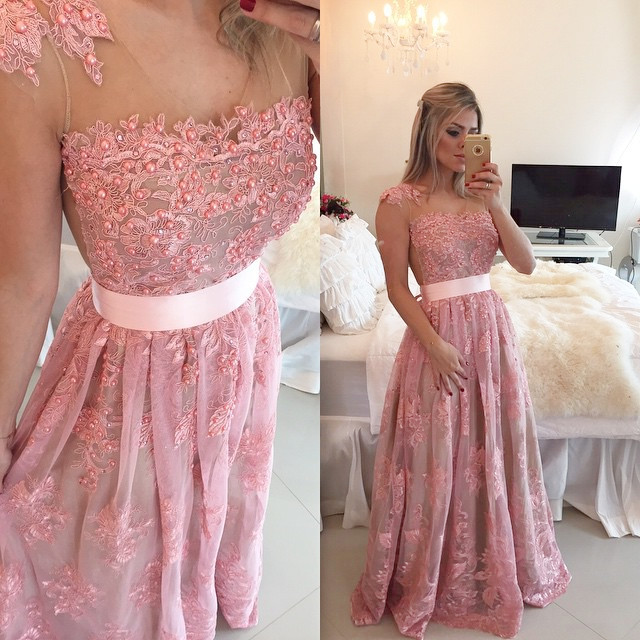 pink lace occasion dress