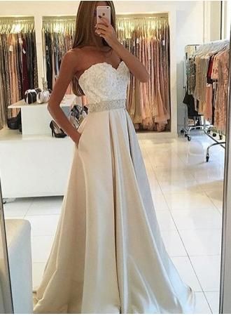 ivory long formal dresses