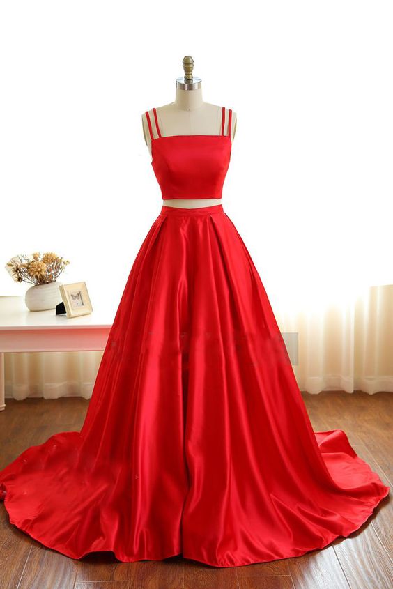 red two piece dress
