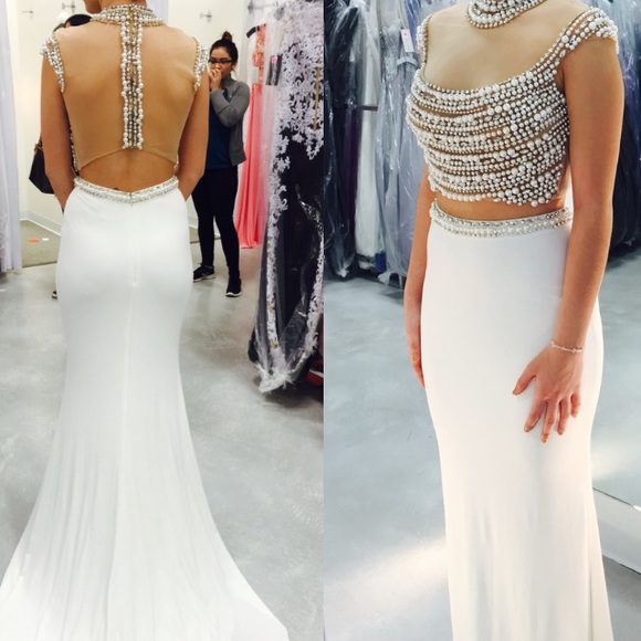Embellished Two Piece Prom Dresses