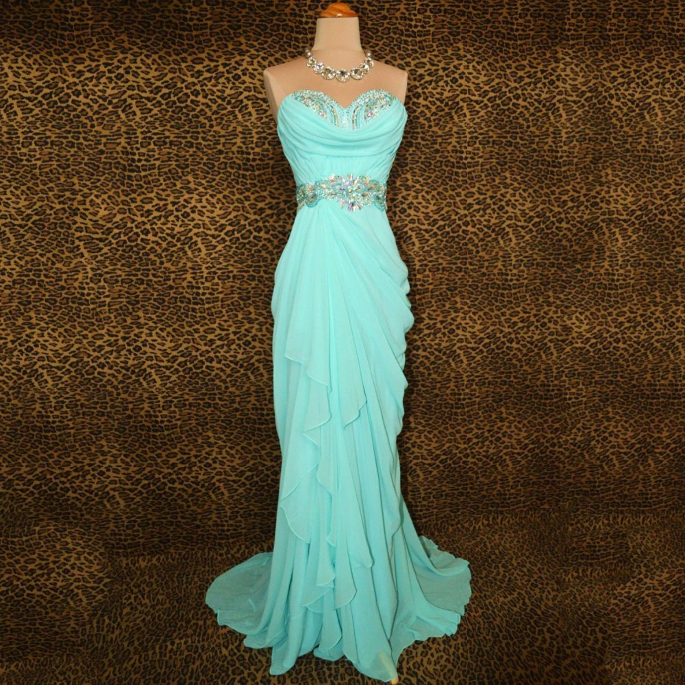 Elegant Mint Green Prom Dress Mermaid Prom Dresses Sweetheart Chiffon Draped Long Evening Gowns For On Luulla