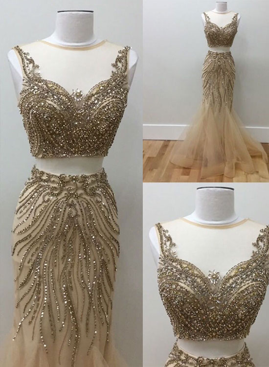 gold beaded dress