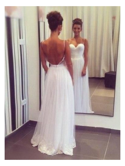Beach Wedding Dress Spaghetti Strap