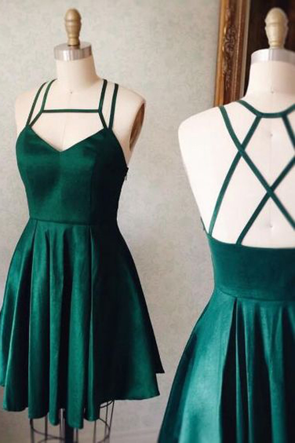 emerald green short homecoming dress