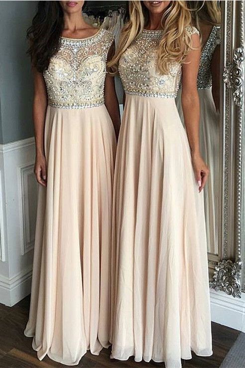 High Top Champagne Prom Dress