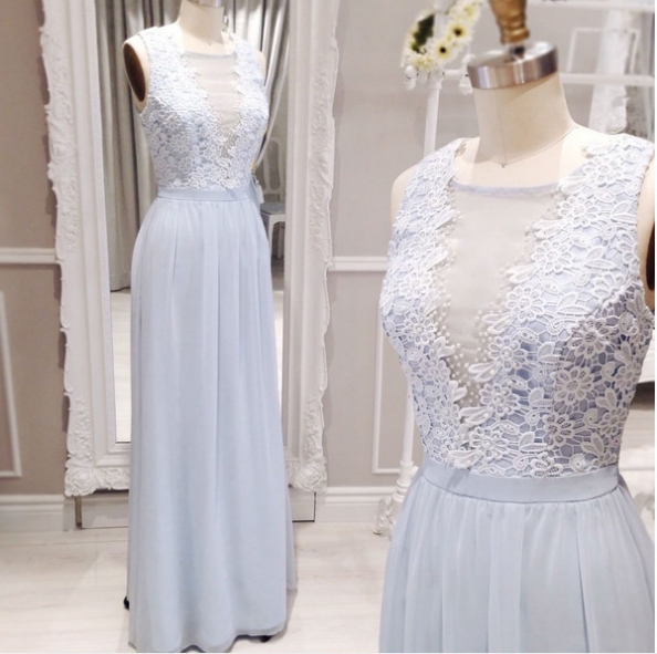 A Line Beadings V Neck Chiffon Prom Dress LBQ2259