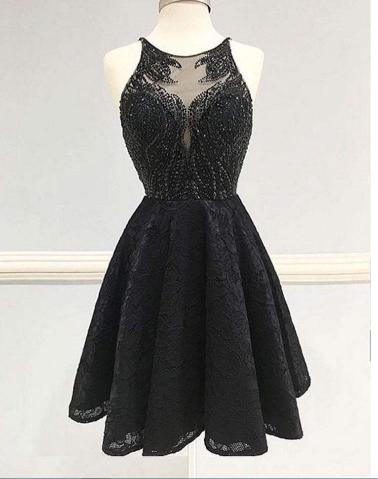 modest black cocktail dress