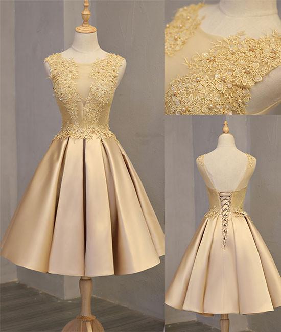 short gold evening dresses