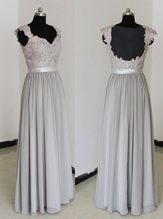 silver maid of honor dresses