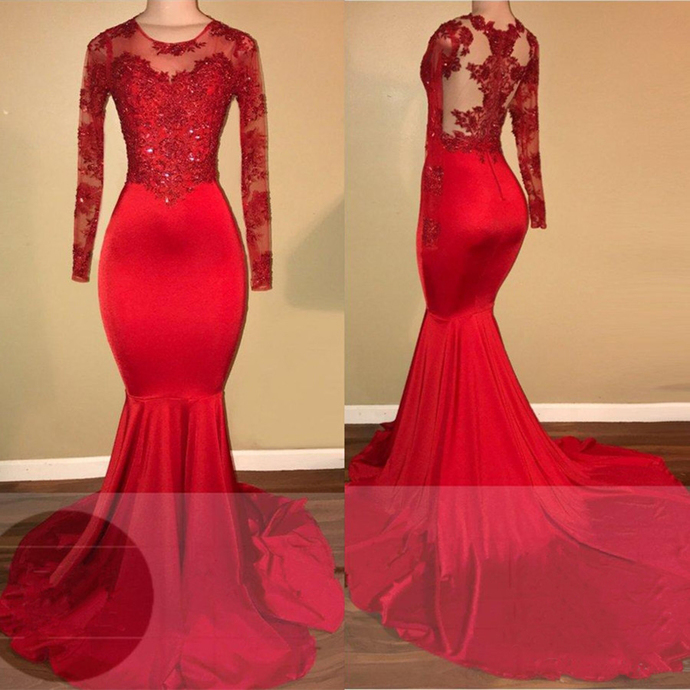long red mermaid dress
