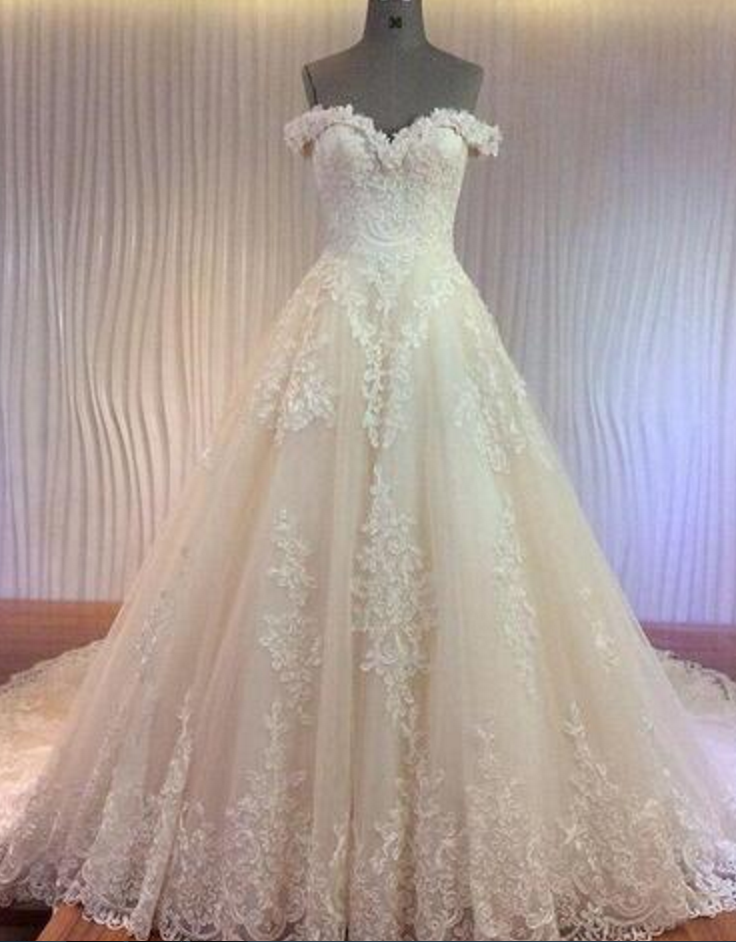 wedding dress with petals