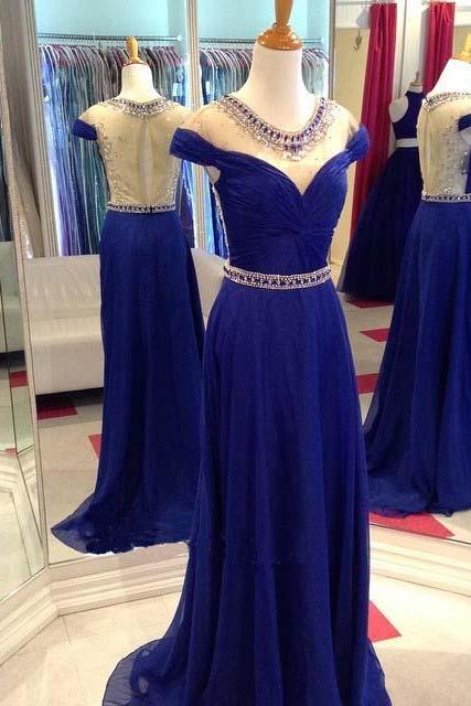 Glamorous Chiffon Sequin Beaded Long Prom Dress Party Dress SP584 main image 1