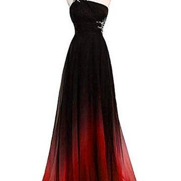 red and black ombre dress