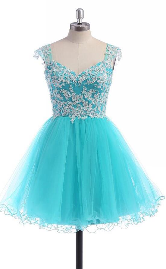 Gorgeous Baby Blue Lace Homecoming Dress, Prom Dress,graduation Dress ...