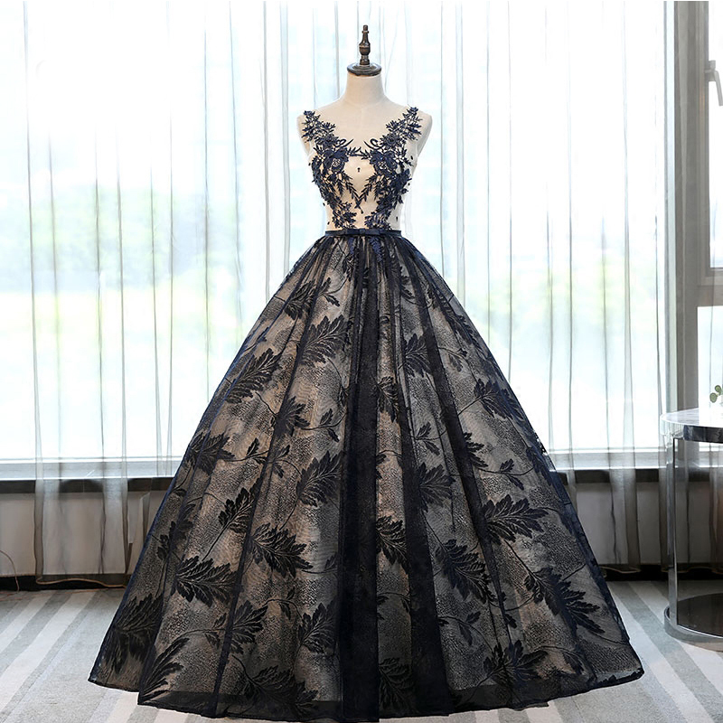 Black Lace Long Prom Dresses,robe De Soiree Saudi Arabia Prom Dress,v ...